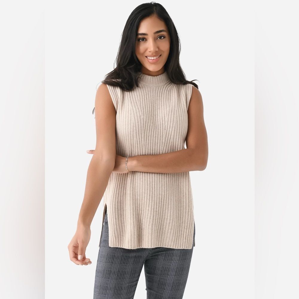 Vince Women's Ribbed Wool Cashmere Sleeveless Tunic Sweater